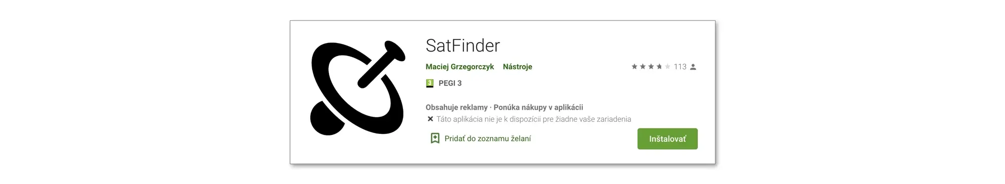 SatFinder Google store